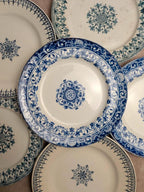 Lot de 6 assiettes plates dépareillées en terre de fer