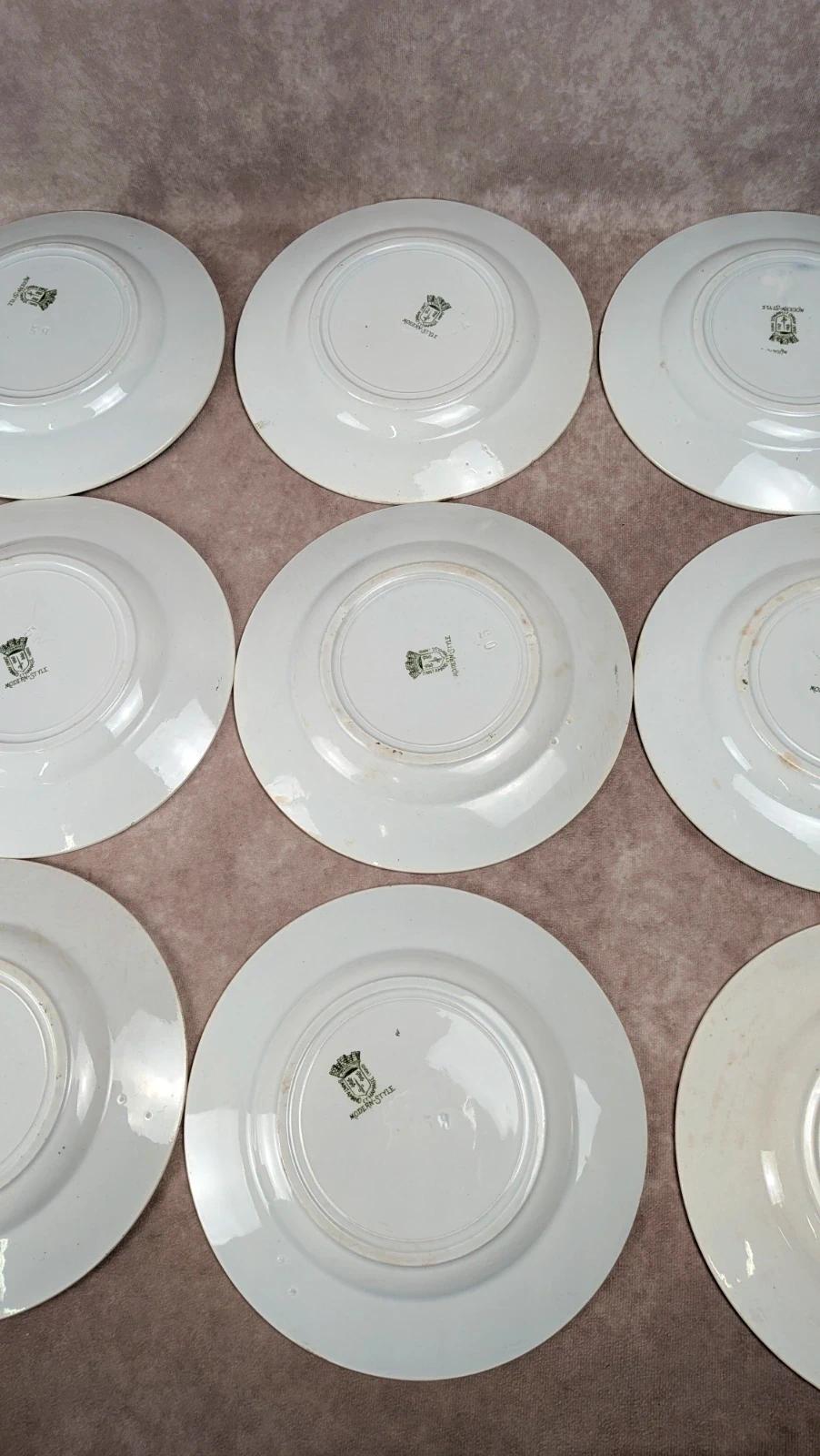 Lot 12 assiettes plates Terre de Fer Saint-amand modèle Modern Style 22 cm