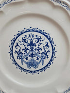 Assiette plate Gien modèle Rouen bleu – décor classique 💙