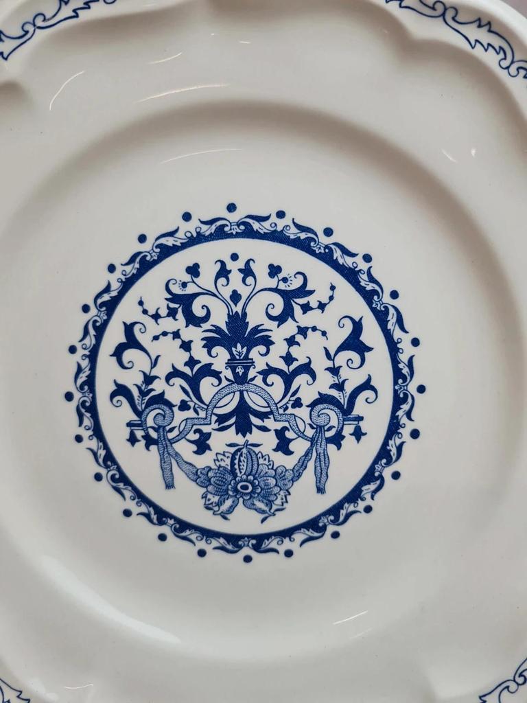 Assiette plate Gien modèle Rouen bleu – décor classique 💙