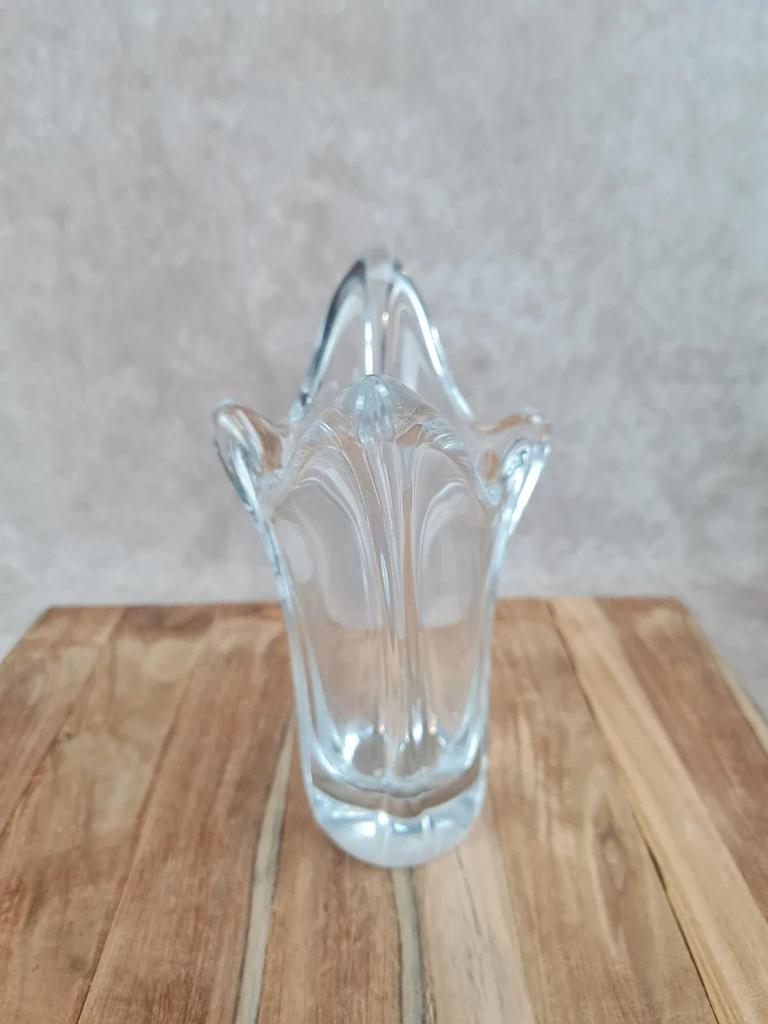 🌿 Vase en cristal signé Daum France 🇫🇷
