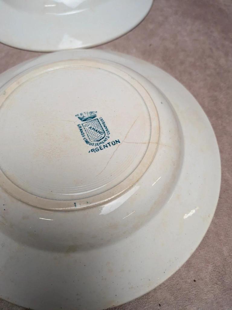 Lot de 4 assiettes creuses Terre de fer St Amand Argenton