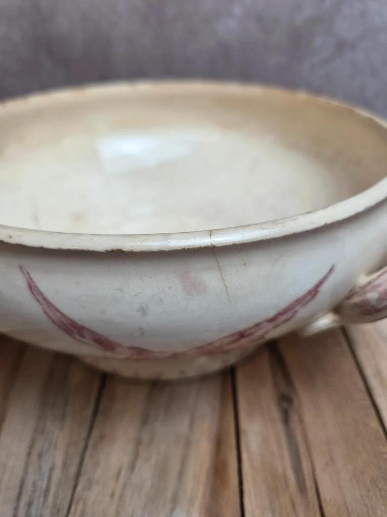 Petite soupière ancienne Sarreguemines modèle Favori rose – Terre de fer
