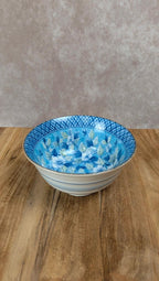 Petit bol asiatique décor floral bleu – Porcelaine