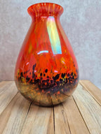 Grand vase ancien en verre multicouche irisé – attribué à Clichy ou Pantin