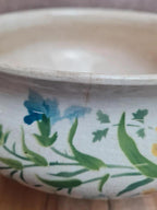 Soupière ancienne terre de fer St Amand Lebacqz Bouchard décor pavot polychrome 💙🌿