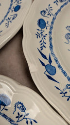 Lot de 3 assiettes plates Lunéville décor bleu traditionnel