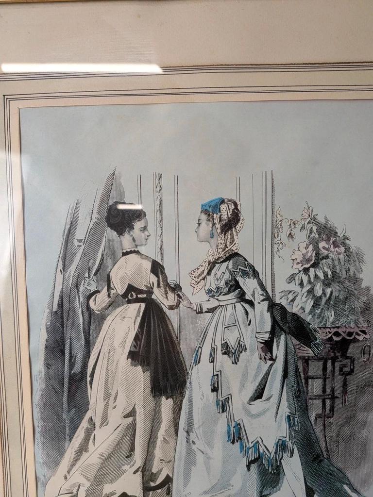 Gravure de mode ancienne encadrée – L’illustrateur des Dames
