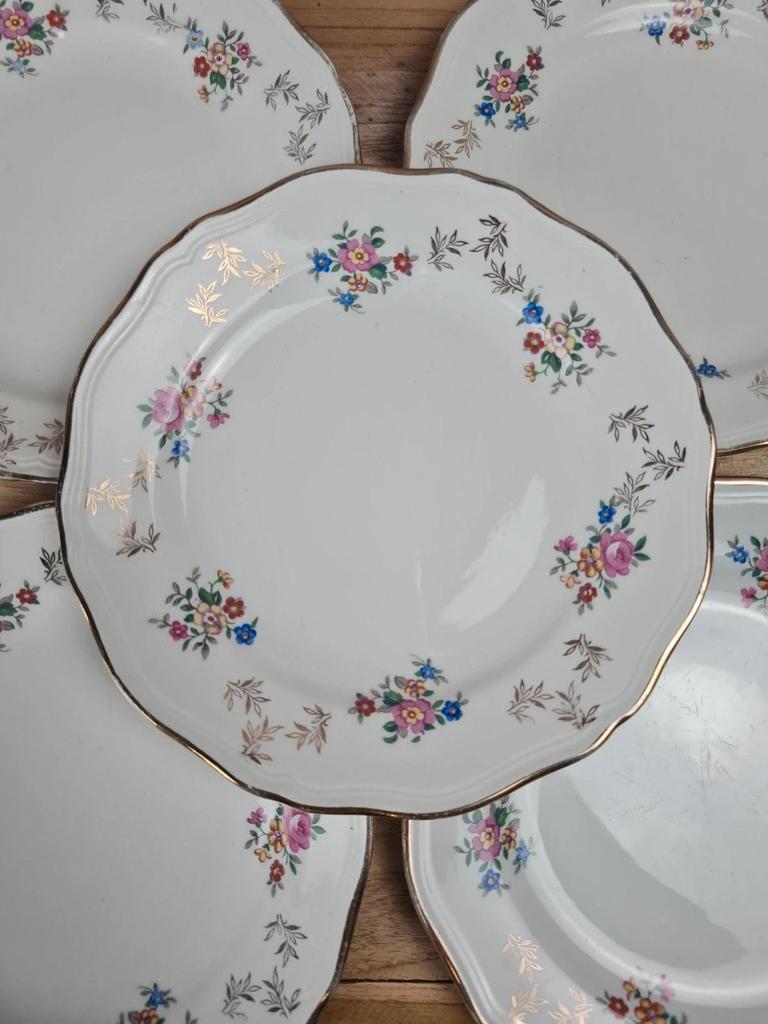 Lot de 6 assiettes à dessert fleuries L’amandinoise 🌸🍰