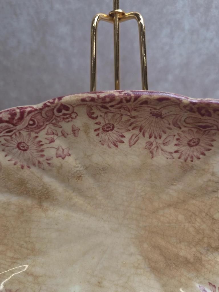 Rare ravier terre de fer Lebacqz & Bouchart – Lucerne rouge