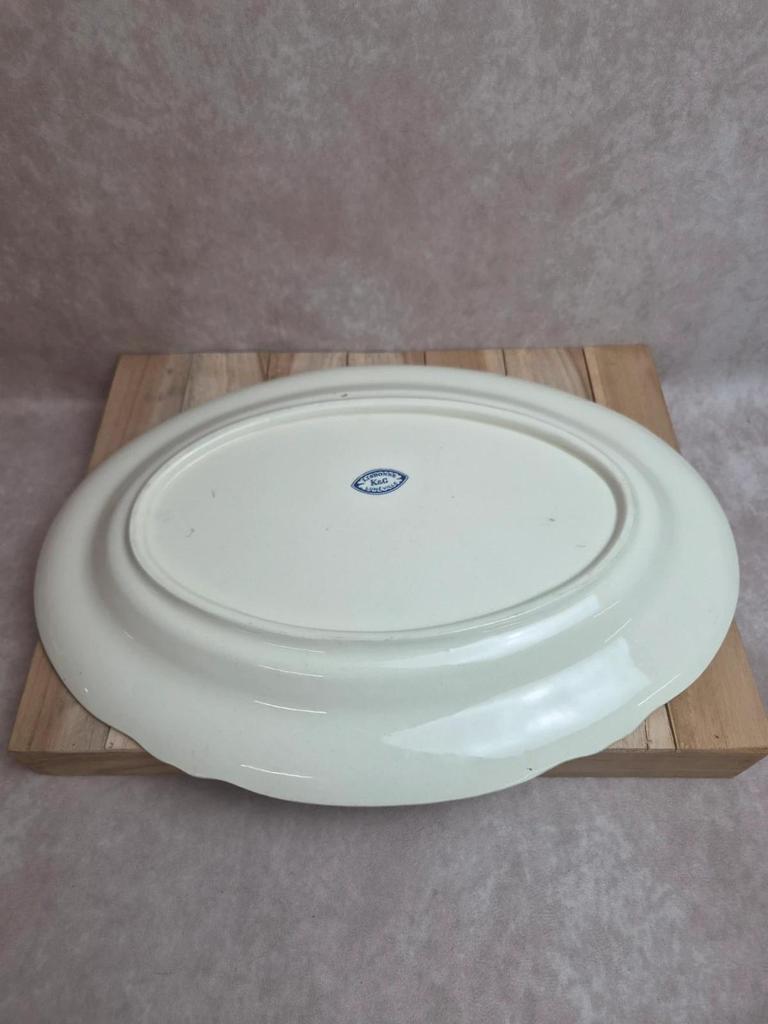 Grand plat ovale K&g Lunéville modèle Lisbonne ancien 41,5 cm