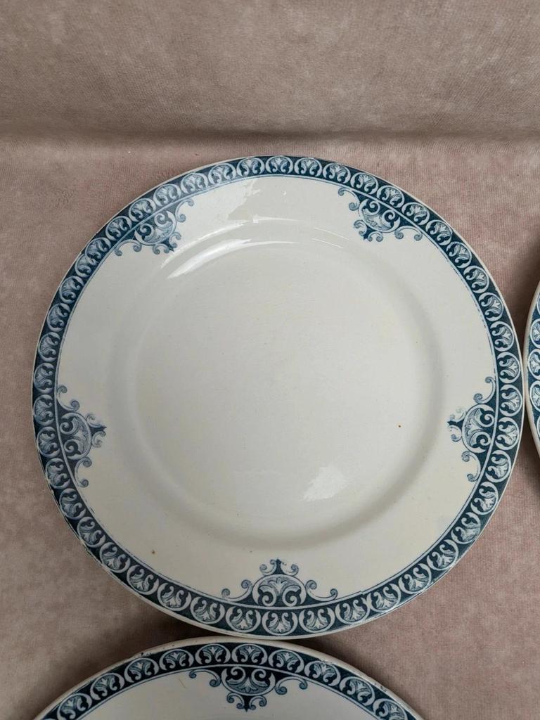 Lot de 5 assiettes plates Terre de Fer St Amand modèle Andrinople