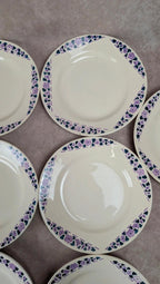 Lot 9 assiettes plates Longchamp Terre de Fer modèle Cannes