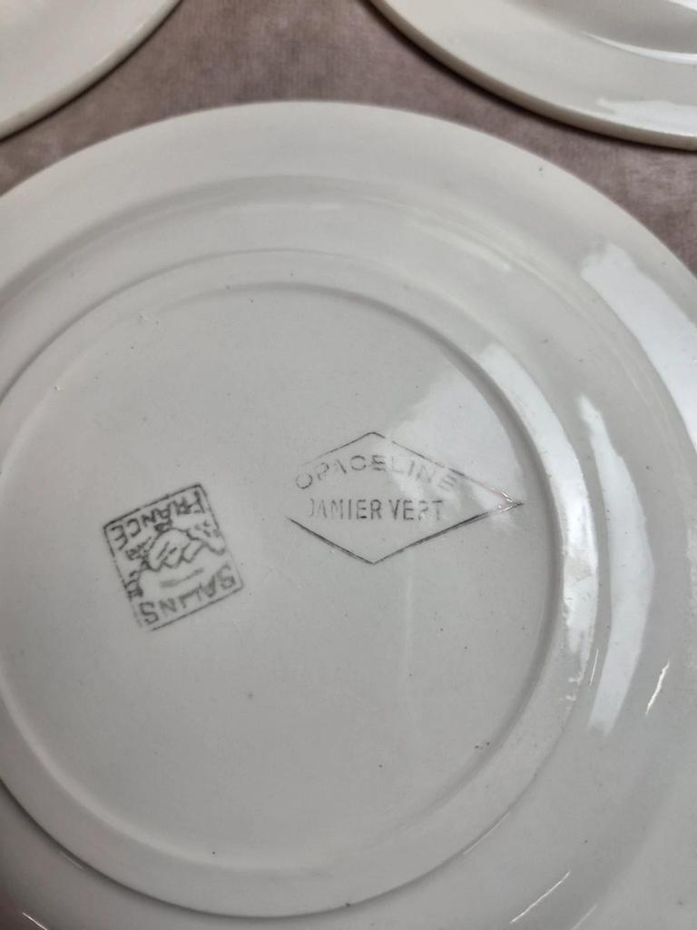 Lot de 10 assiettes à dessert Salins – Opaceline Jamier Vert – damier vintage