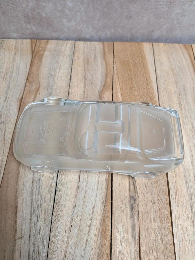Voiture miniature en verre moulé transparent – Décoration vintage