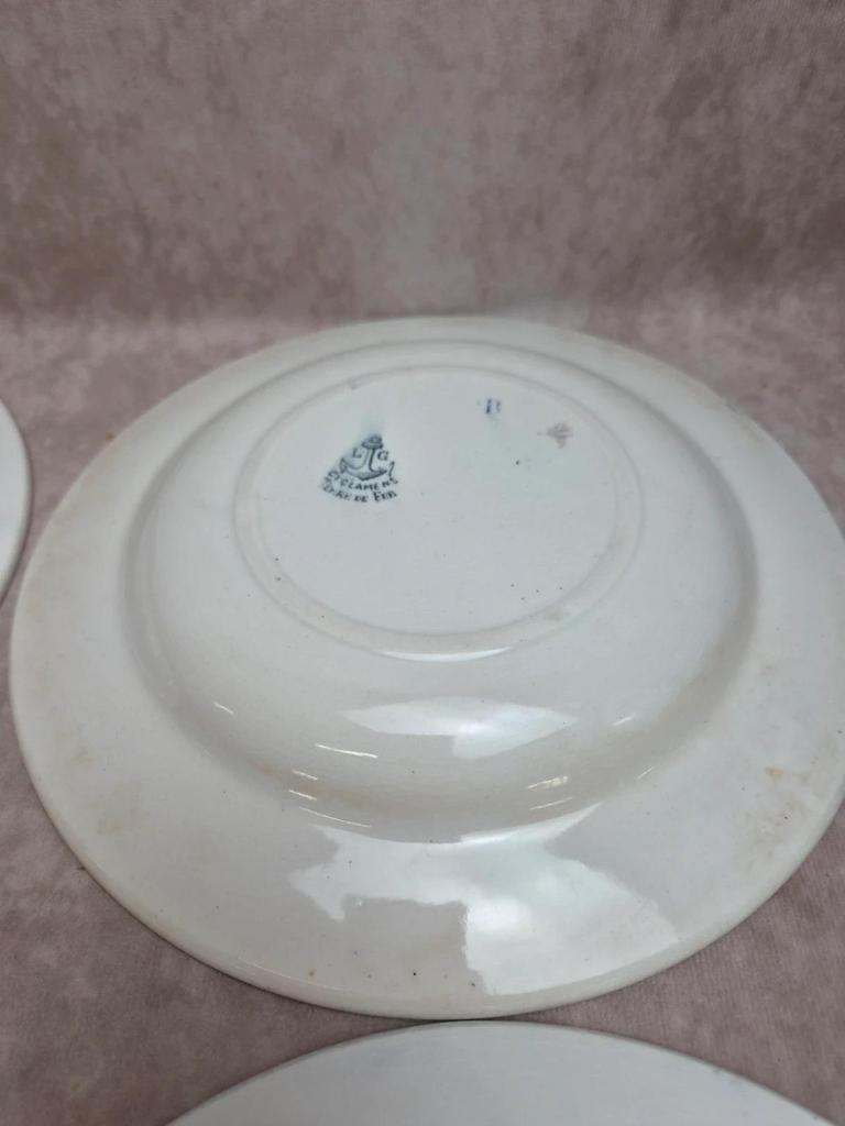 Lot de 12 assiettes Terre de Fer Clairefontaine Cyclamens
