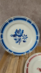 Lot de 2 assiettes plates Badonviller porcelaine opaque