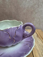 2 grandes tasses à petit déjeuner / chocolat Kg Lunéville avec soucoupes