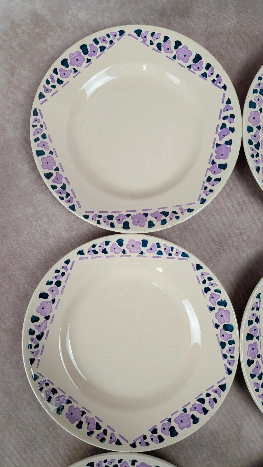 Lot 8 assiettes à dessert Longchamp Terre de Fer modèle Cannes