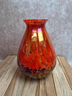 Grand vase ancien en verre multicouche irisé – attribué à Clichy ou Pantin