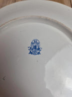 Ancienne assiette plate Gien 1860-1871 – faïence décor bleu – Xixe siècle