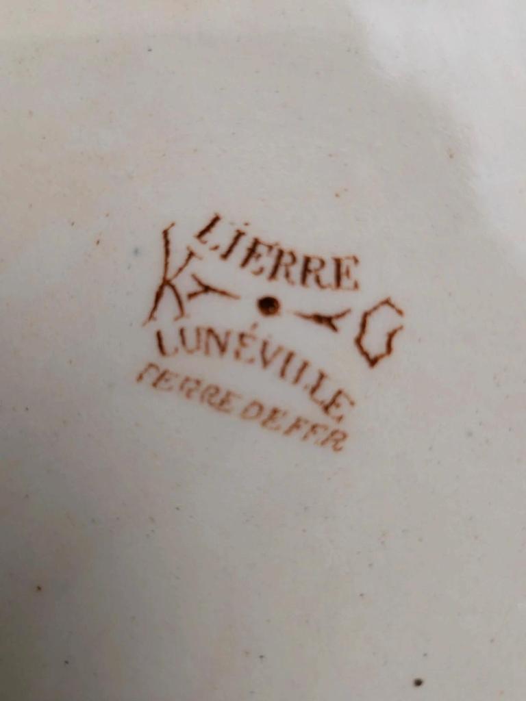 Assiette rectangulaire ancienne Kg Lunéville modèle Lierre – Terre de Fer