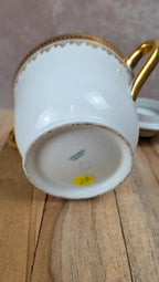 Sucrier ancien en porcelaine de Limoges – décor doré élégant