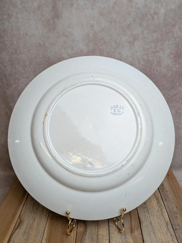 Plat ancien Terre de Fer Kg Lunéville modèle Sarah