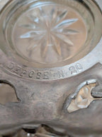 Coupe vintage en verre taillé sur pied métal argenté