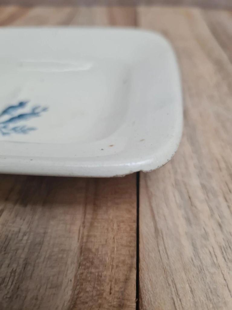 Petit porte-brosse à dents ou vide-poche vintage en terre de fer Longchamp, modèle Rosa 🌿