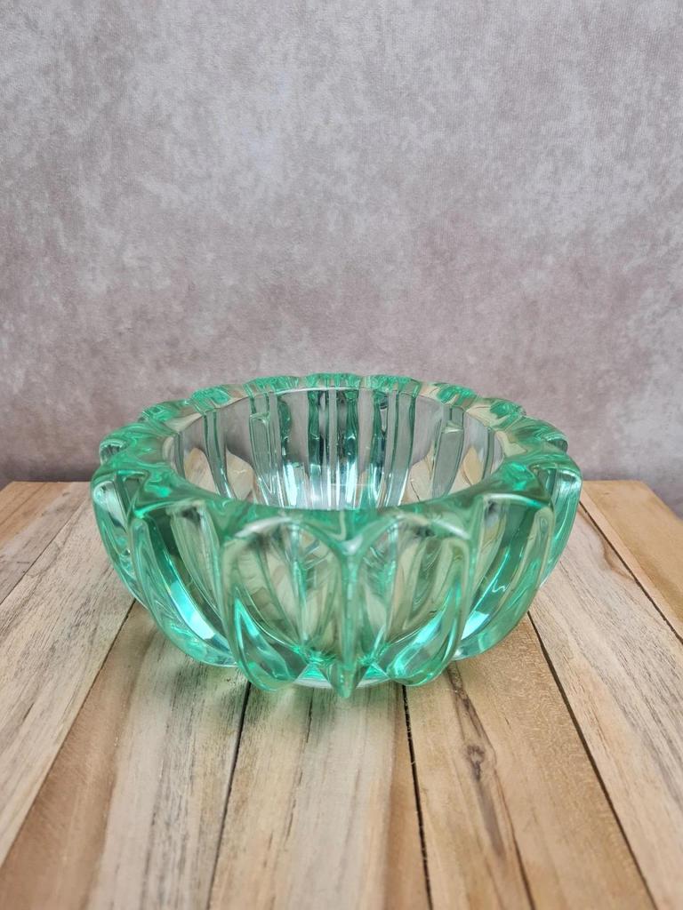 Coupe verre Art Déco vert – attribuée Pierre d’avesn – pièce massive