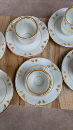 Lot de 6 tasses anciennes Vieux Paris et leurs 6 soucoupes dorées