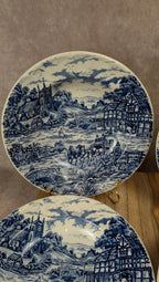 Lot de 6 assiettes creuses Castellania bleu vintage