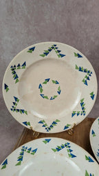 Lot de 3 assiettes plates vintage – Modèle Moderne – Sarreguemines & Digoin