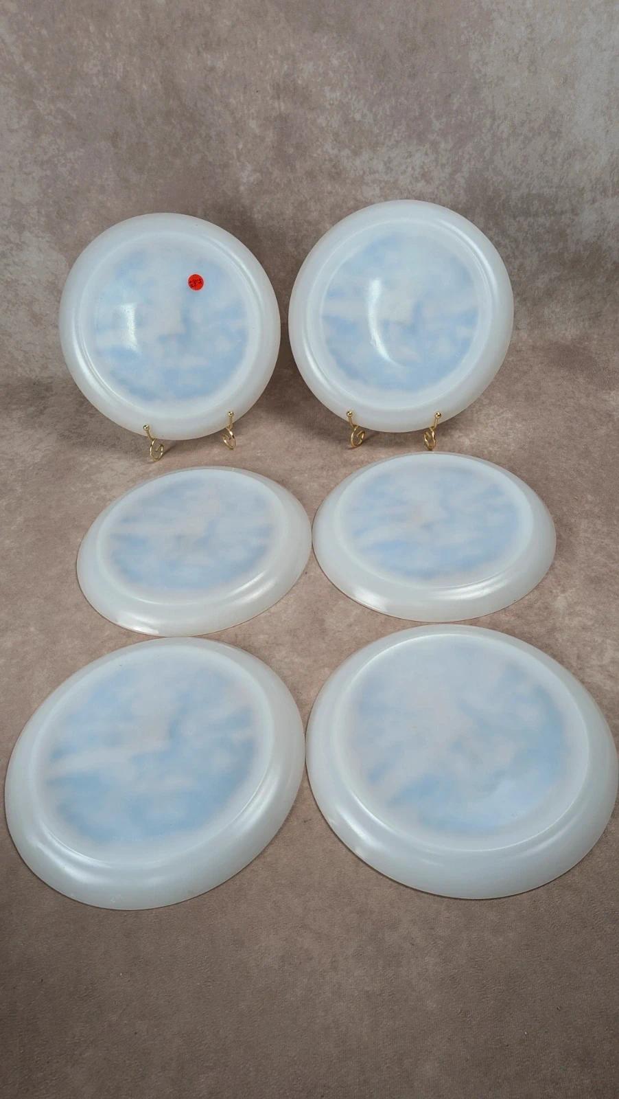Lot de 6 assiettes Arcopal motif Chasse à courre