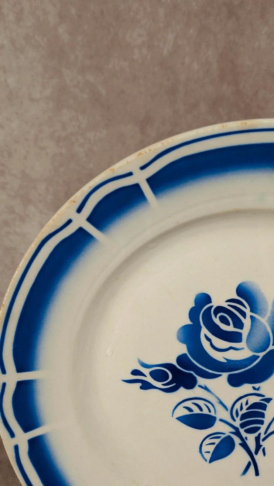 Lot de 2 assiettes plates Badonviller porcelaine opaque