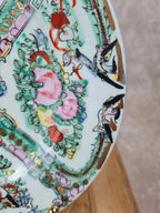 Assiette ancienne en porcelaine de Macao décorée à la main 🌸