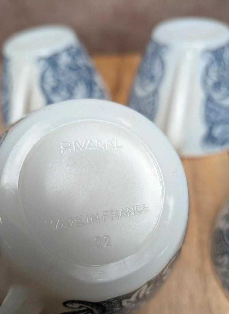Lot 5 tasses vintage Rivanel