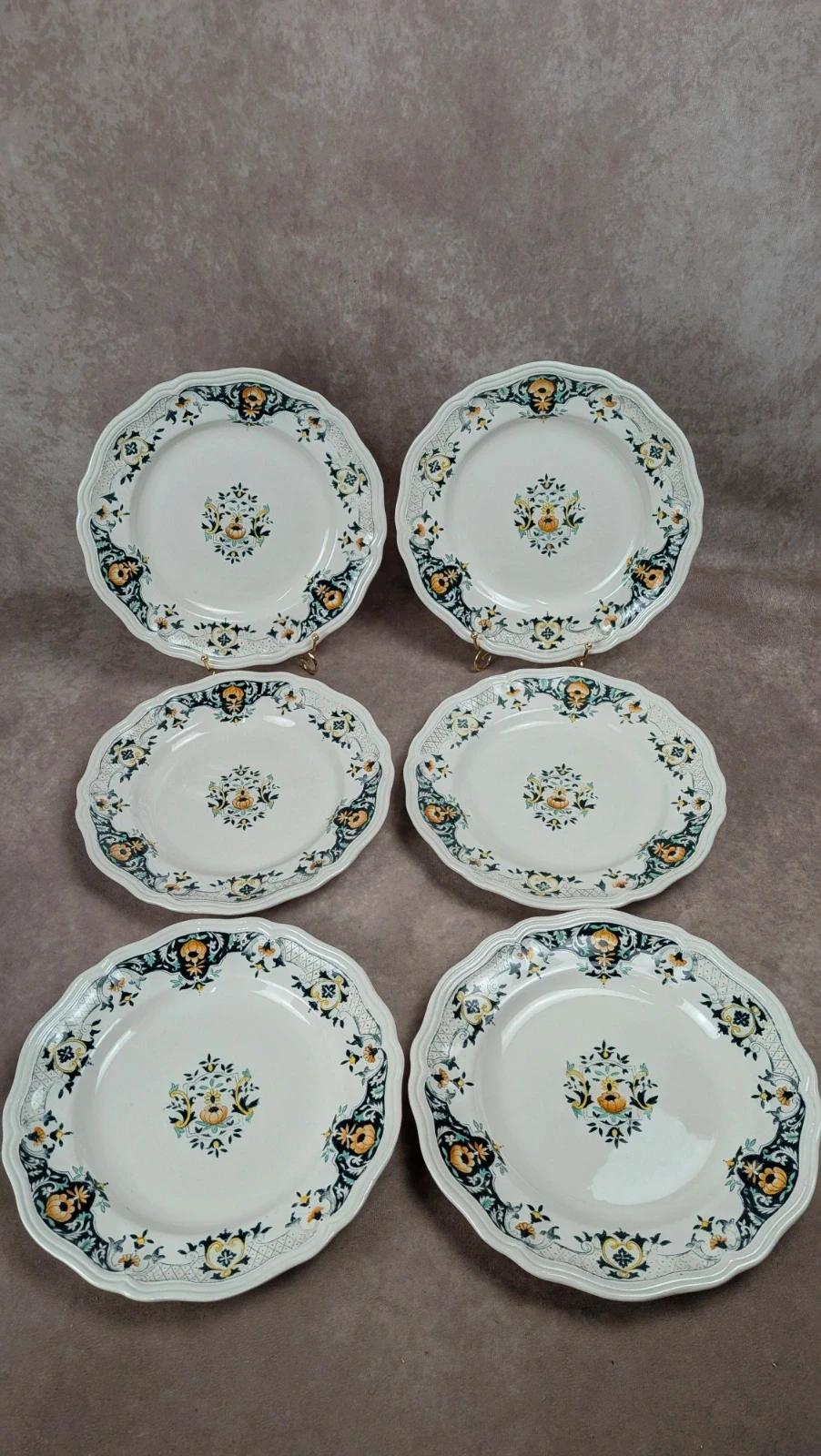 Lot de 6 assiettes plates Longchamp