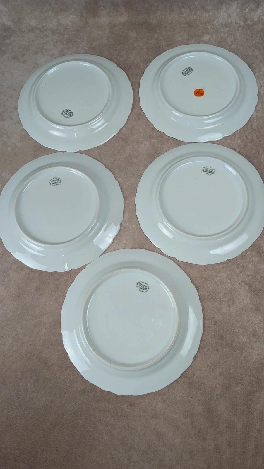 Lot de 5 assiettes à dessert anciennes Limoges U.l.i.m
