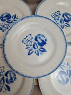 Lot de 10 assiettes plates vintage Digoin Sarreguemines modèle Simone Egp bleu 💙