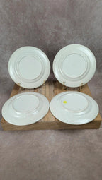 Lot de 4 assiettes à dessert décor village anglais – bleu & blanc