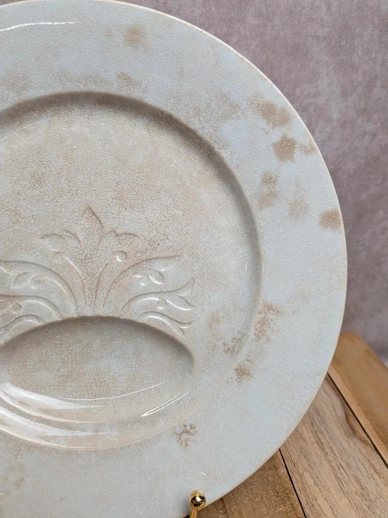 Assiette ancienne Sarreguemines modèle China terre de fer