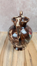Petit vase ancien en céramique émaillée – anses –