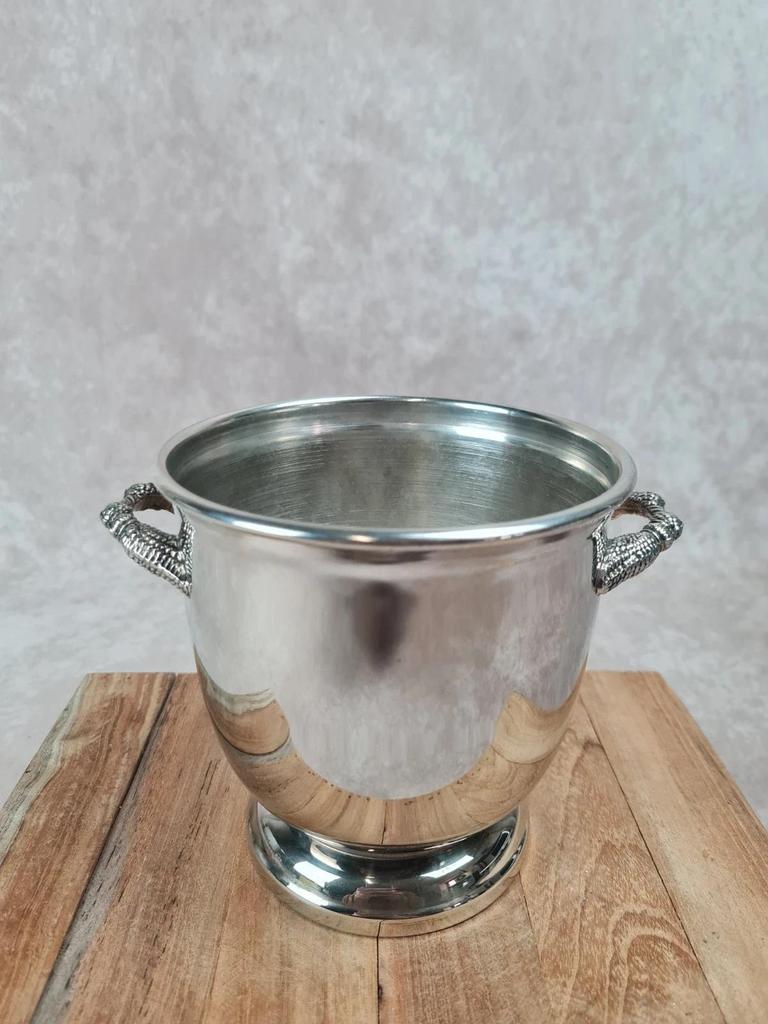 Petit seau en métal argenté 🪙 poignées façon corde – style chic vintage