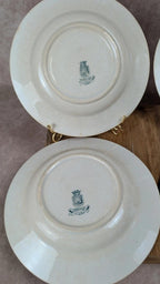 Lot de 4 assiettes creuses anciennes Gien – Terre de Fer modèle Austerlitz