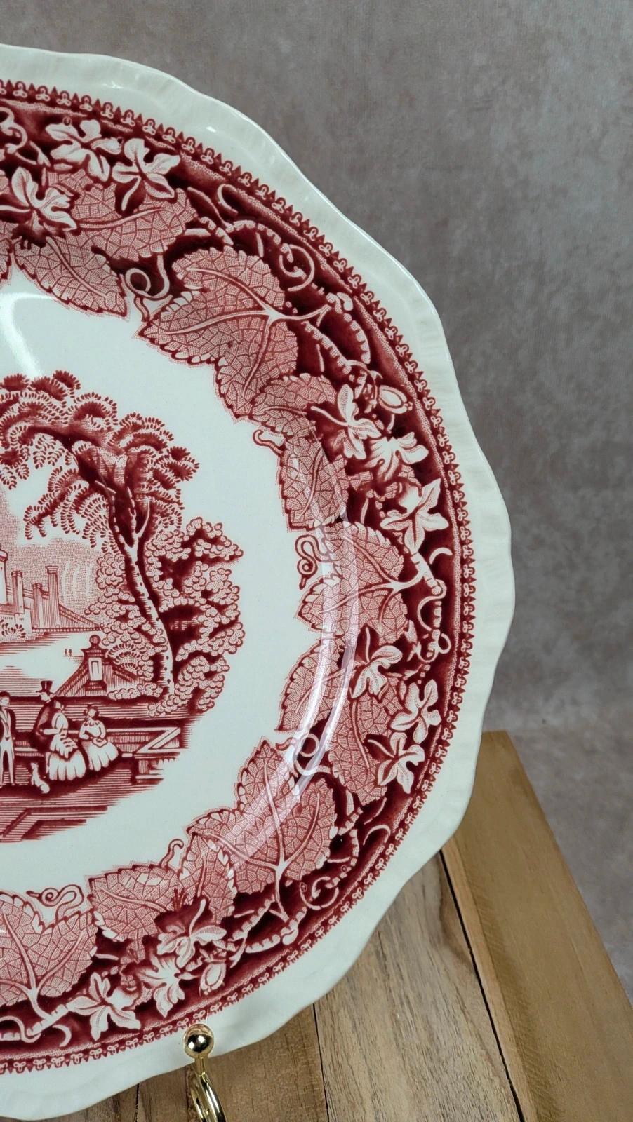 Assiette ancienne Mason’s Vista rouge – décor romantique anglais