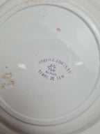 Lot 5 assiettes creuses Terre de Fer Creil & Montereau Service Louis Xv lilas rare