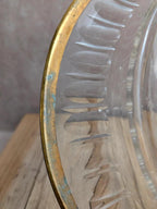 Assiette ancienne en verre taillé – Monture métal doré Cailar-bayard – Orfèvrerie française