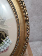 Cadre ovale vintage verre bombé “la Mode Illustrée” Anaïs Toudouze